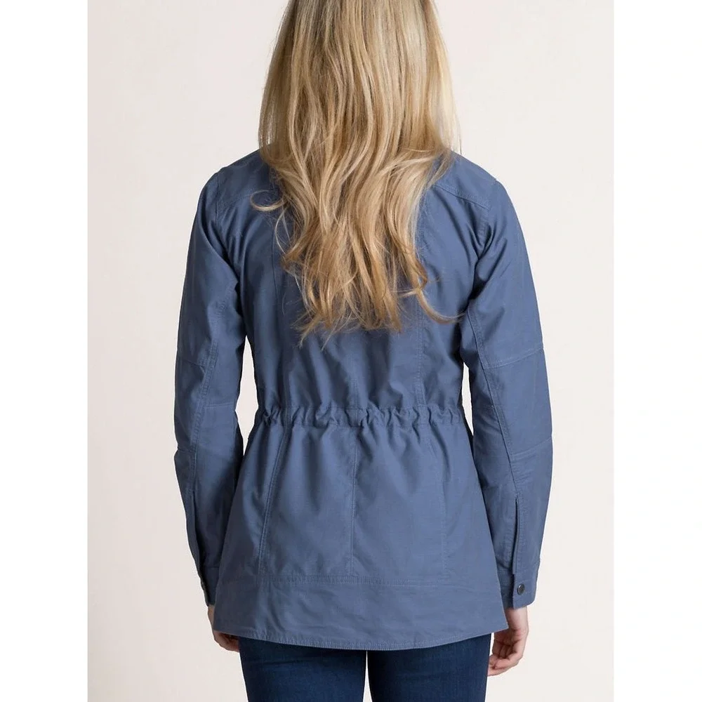Kuhl Womens Blue Grey Arktik Utility Field Jacket Hidden Hood Size Large